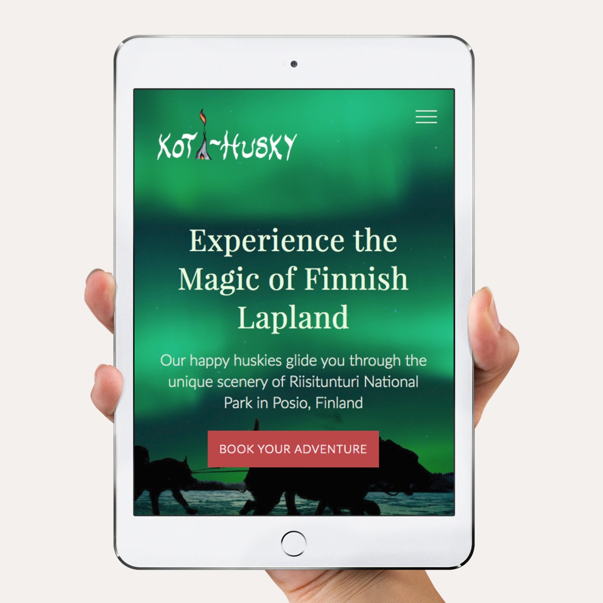Website design for Kota Husky Safarin in Lapland, Finland